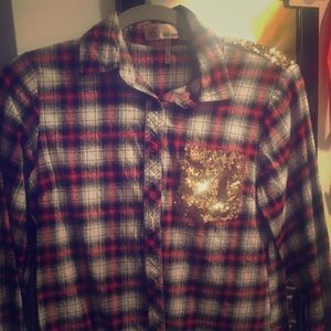 Flannel shirt with sequins!
